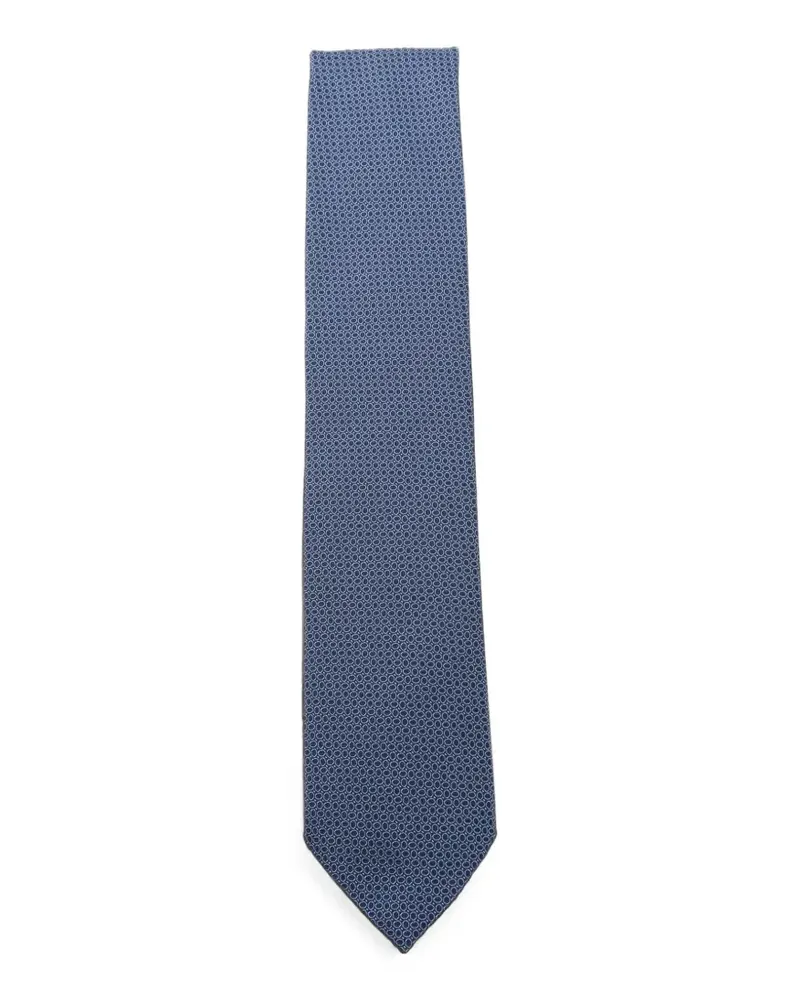 Ermenegildo Zegna Geometrisch gemusterte Krawatte - Blau Blau