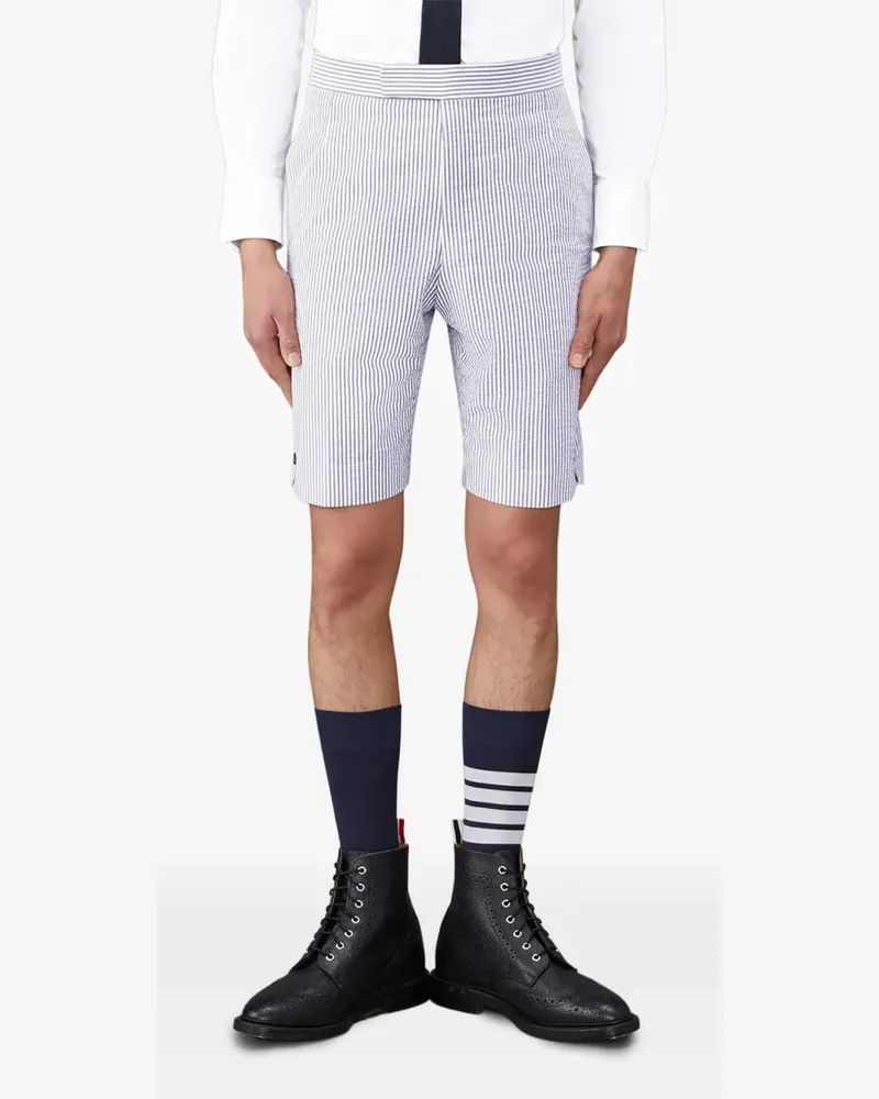 Thom Browne Gestreifte Shorts mit Rückenriemen - Blau Blau