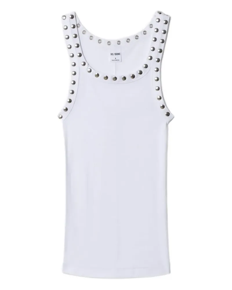 RE/DONE studded ribbed tank top - Weiß Weiß