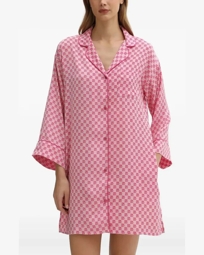 DKNY buttoned patterned nightdress - Rosa Rosa