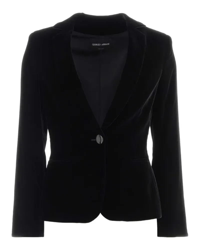 Giorgio Armani single-breasted velvet blazer - Schwarz Schwarz