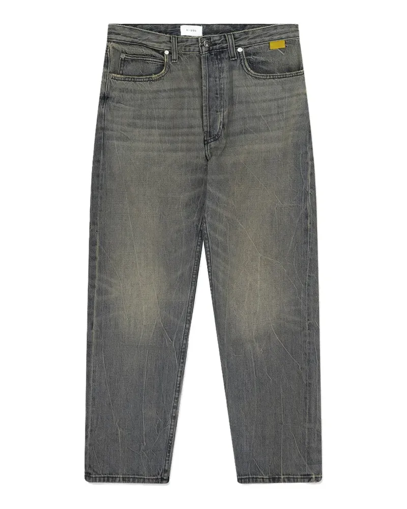 RHUDE whiskered straight-leg jeans - Grau Grau