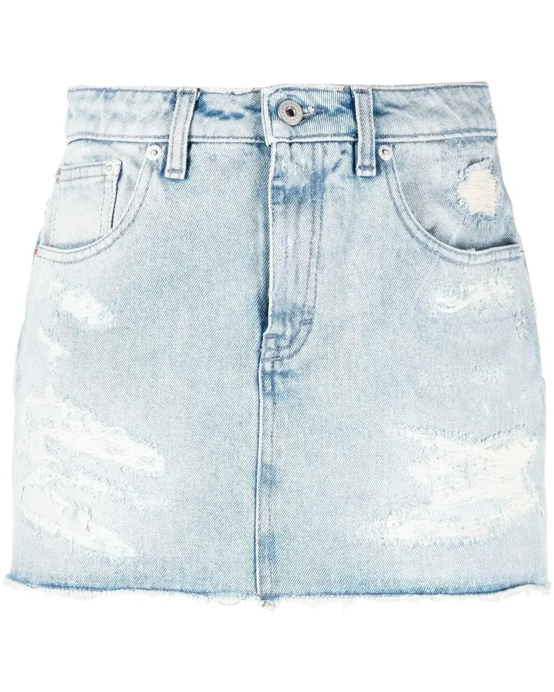 Heron Preston Jeansrock in Distressed-Optik - Blau Blau