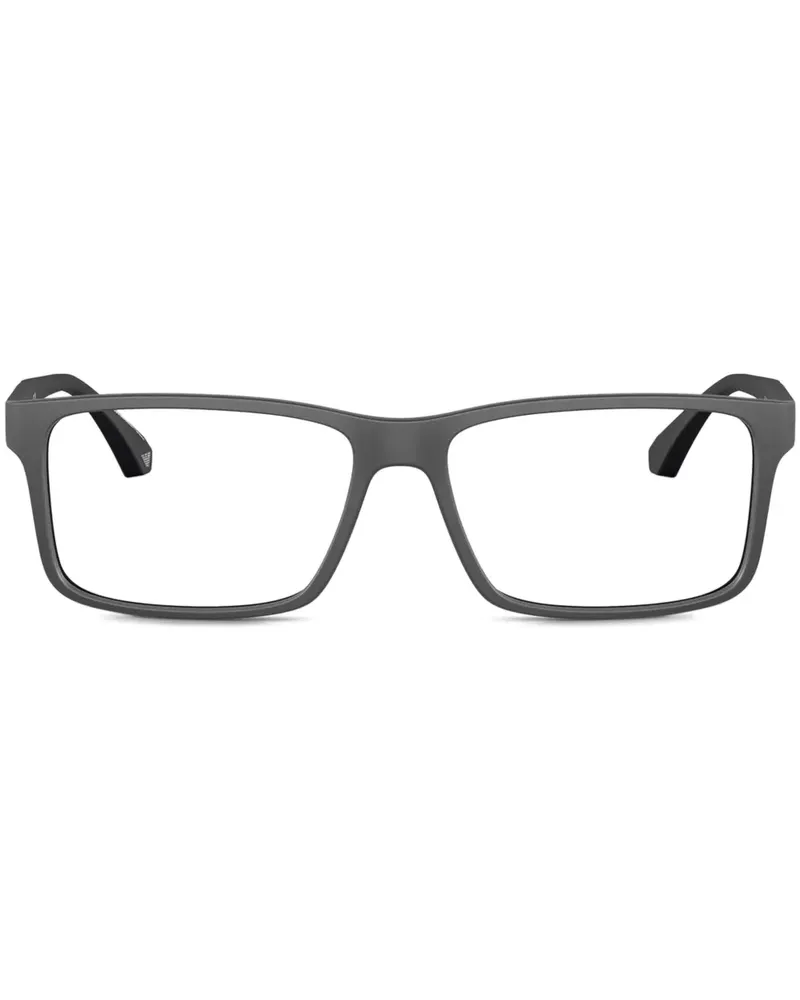 Emporio Armani Brille mit Logo-Gravur - Schwarz Schwarz