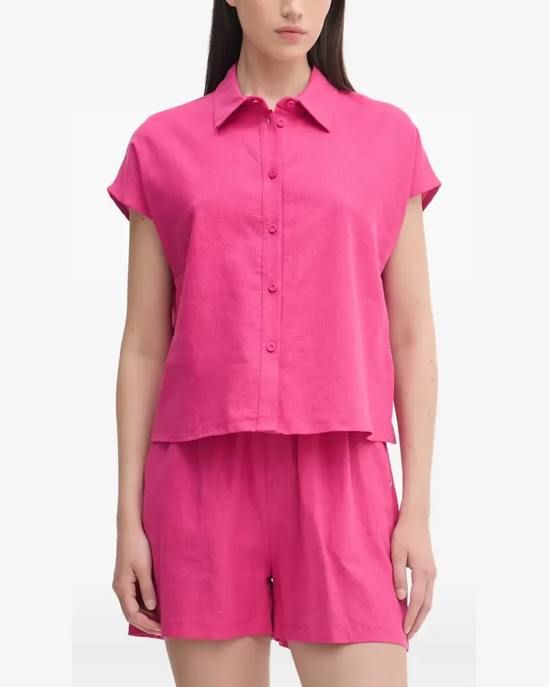Gaudi button-up cap-sleeve shirt - Rosa Rosa