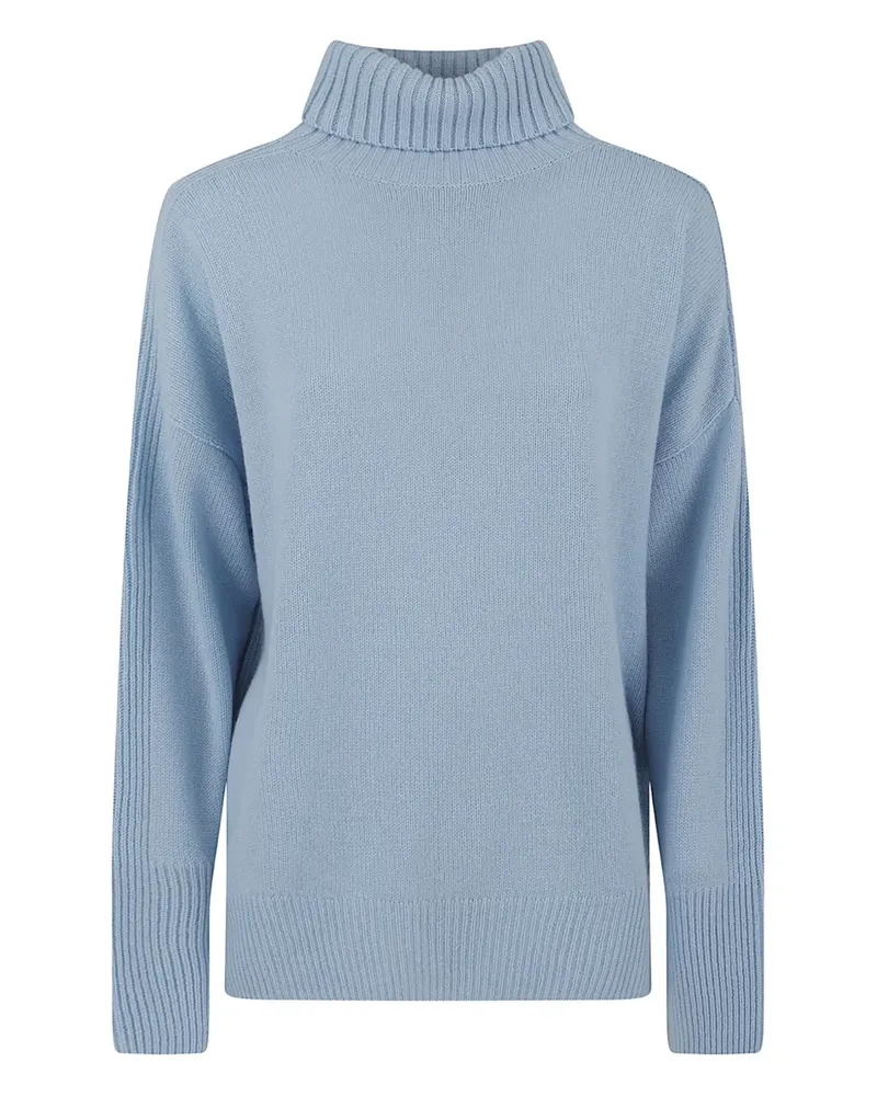 ALLUDE Gerippter Rollkragenpullover - Blau Blau