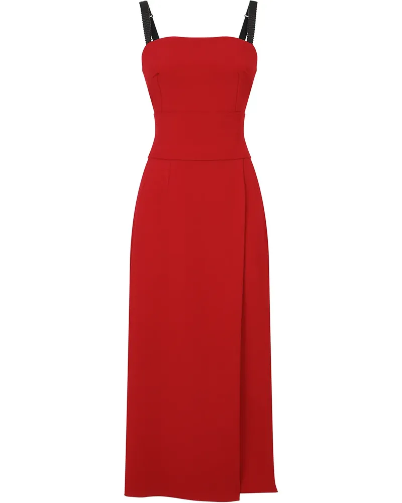 Dolce & Gabbana Cady Midikleid mit Schlitz - Rot Rot