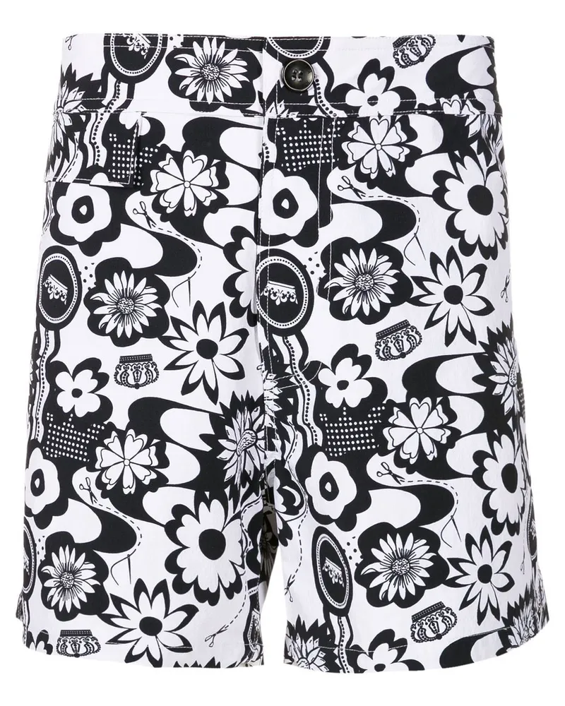 Amir Slama Badehose mit grafischem Print - Schwarz Schwarz
