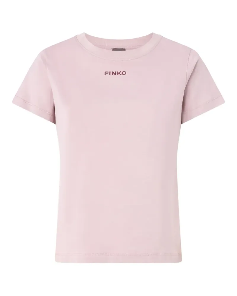 Pinko logo-print T-shirt - Rosa Rosa