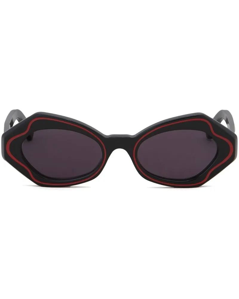 Marni Sonnenbrille mit geometrischem Gestell - Schwarz Schwarz