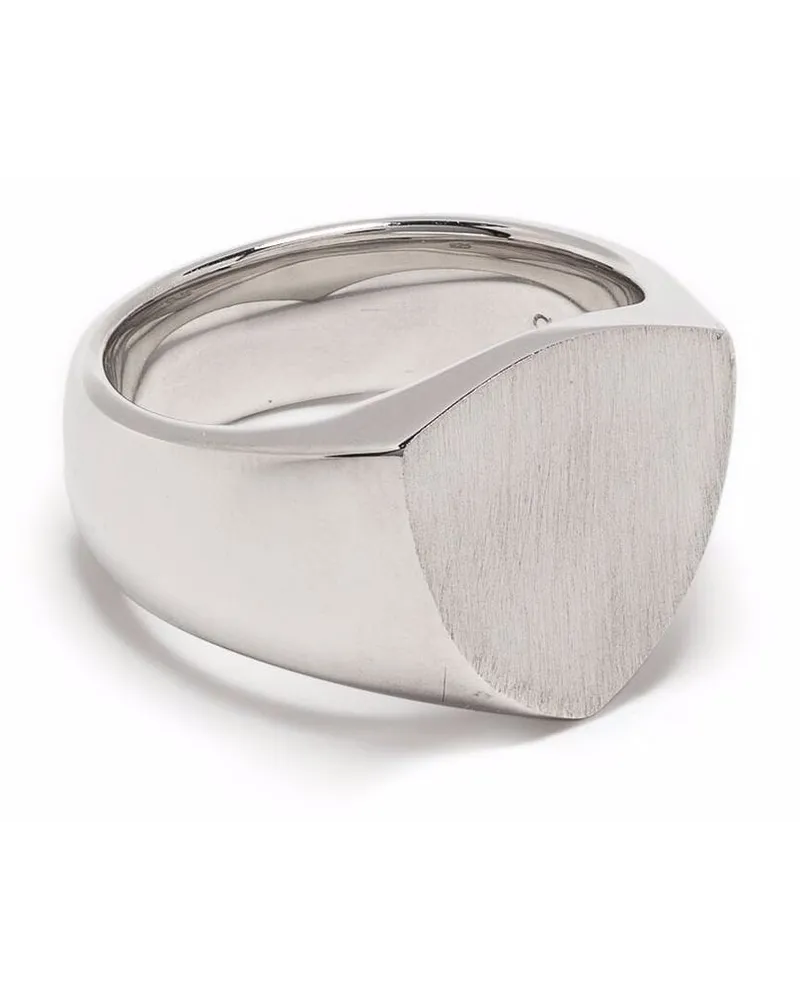 Tom Wood Siegelring mit gebürstetem Finish - Silber Silber