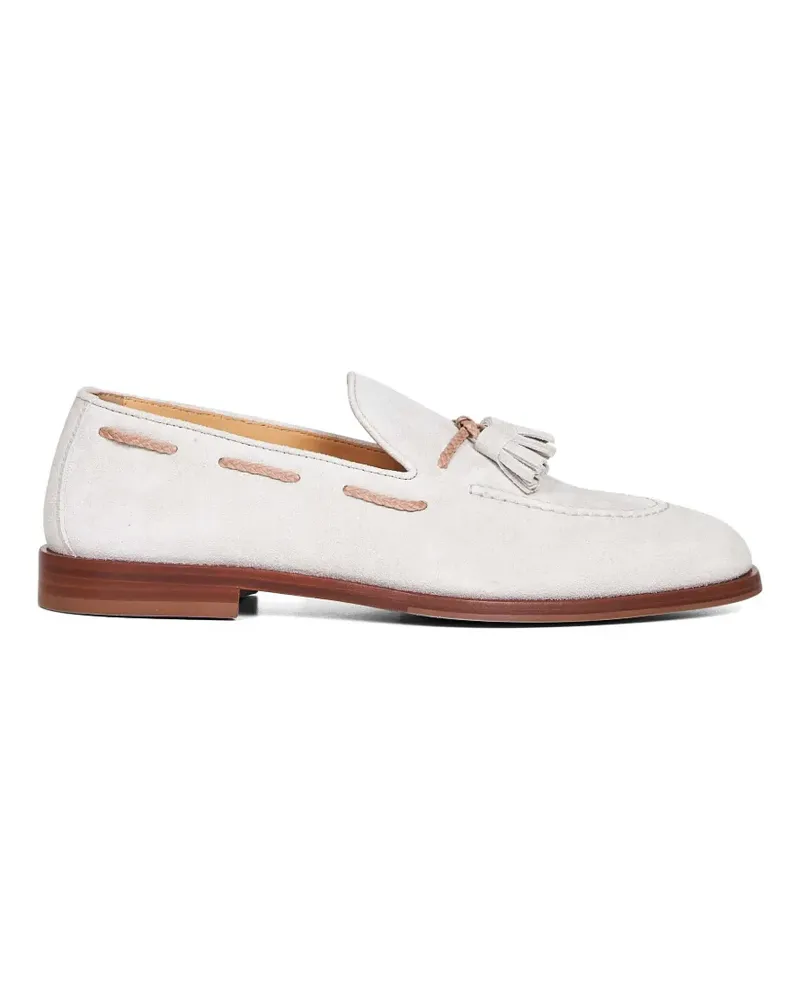 Brunello Cucinelli tassel leather loafers - Nude Nude