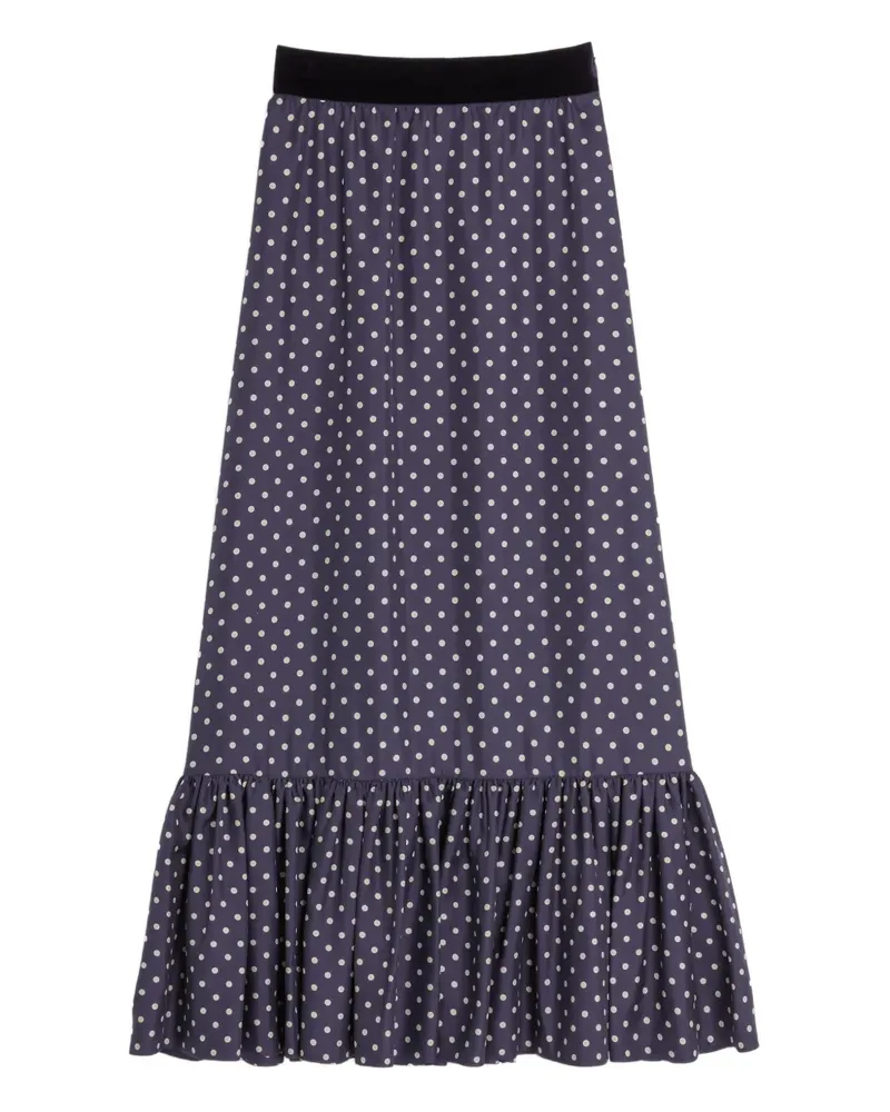 Valentino Garavani Plus de Pois Twill-Midirock - Blau Blau
