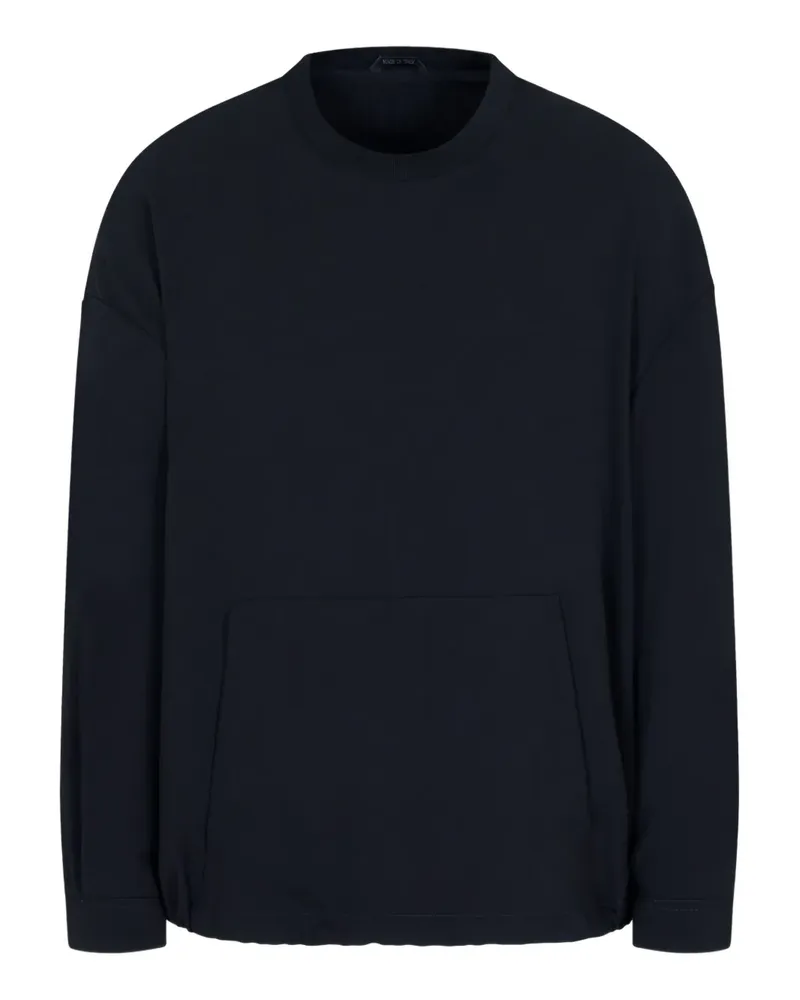 Giorgio Armani pouch-pocket crew-neck sweatshirt - Blau Blau