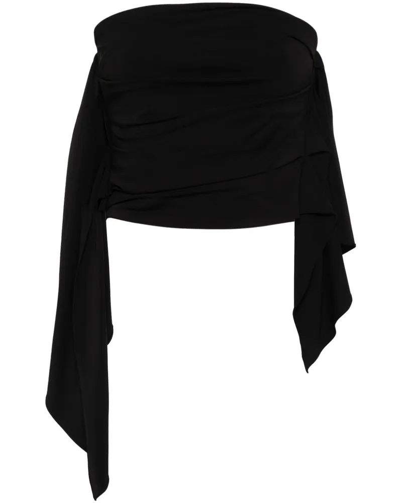 ATTICO Schulterfreies Cropped-Top mit Drapierung - Schwarz Schwarz