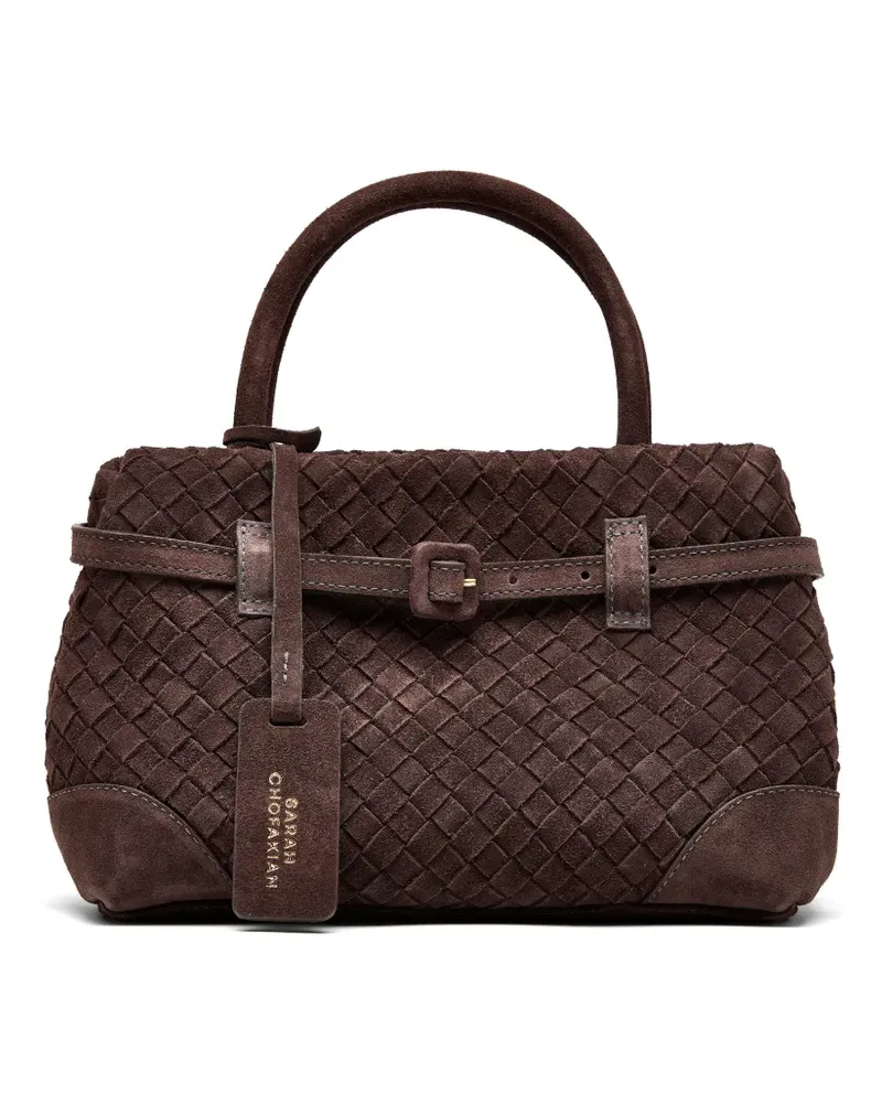 Sarah Chofakian mini Entrelazo top handle mini bag - Braun Braun