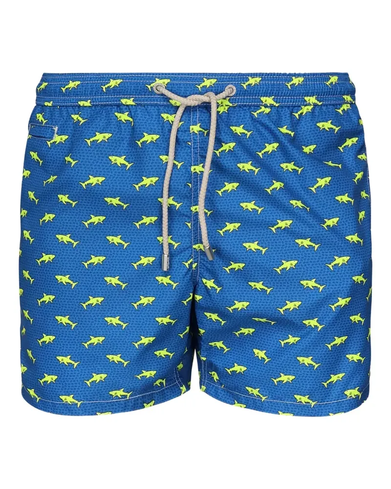 MC2 Saint Barth Badeshorts mit Hai-Print - Blau Blau