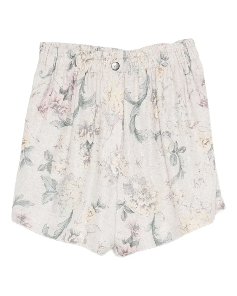forte_forte Shorts mit Blumen-Print - Nude Nude