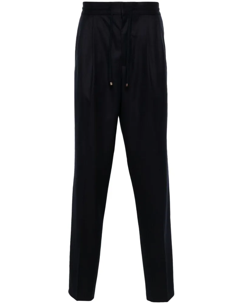 Brunello Cucinelli Halbhohe Tapered-Hose - Blau Blau
