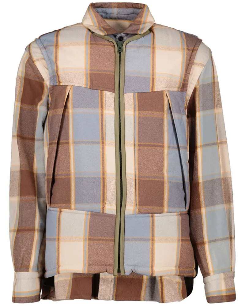 Sacai Karierte Jacke - Braun Braun