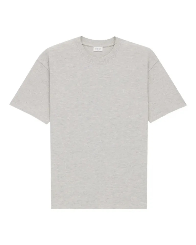 Saint Laurent Cassandre T-Shirt mit rundem Ausschnitt - Grau Grau