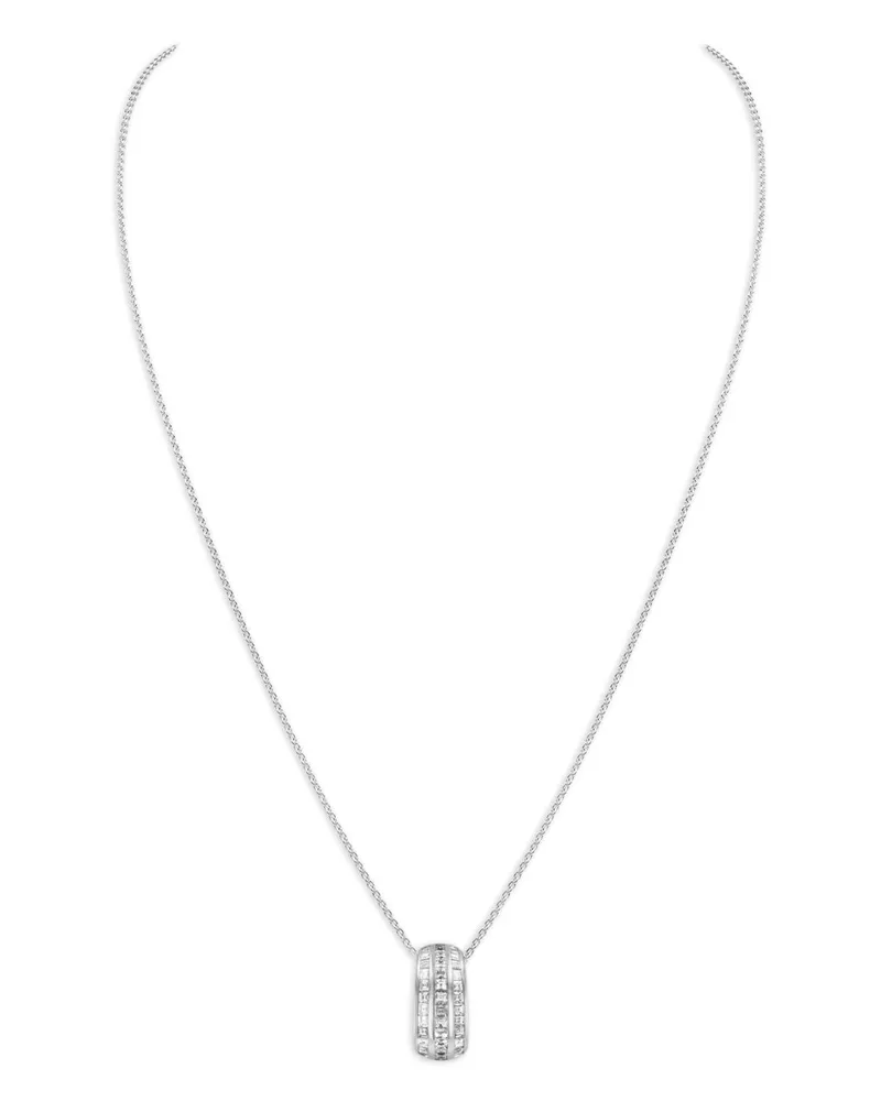 Pragnell 18kt Manhattan Weißgoldhalskette mit Diamanten - Silber Silber