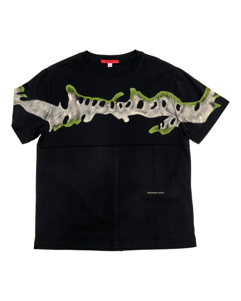 Eckhaus Latta Eckhaus graphic-print panelled T-shirt - Schwarz Schwarz