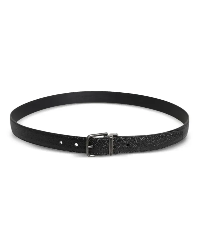 Dolce & Gabbana Gürtel aus gekörntem Leder - Schwarz Schwarz