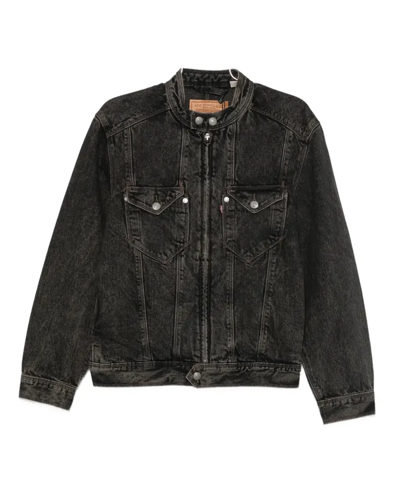 Levi's faded-effect band-collar jacket - Schwarz Schwarz