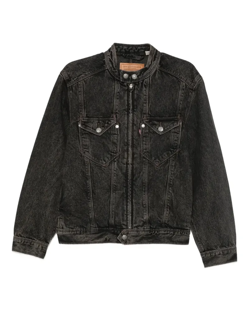 Levi's faded-effect band-collar jacket - Schwarz Schwarz