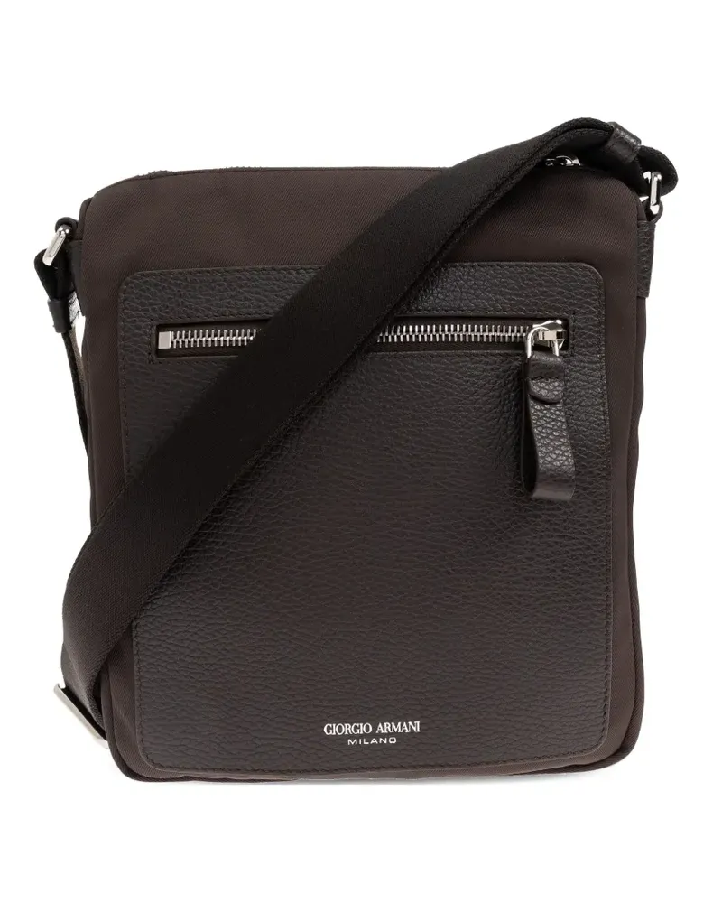 Giorgio Armani Umhängetasche mit Logo-Stempel - Braun Braun