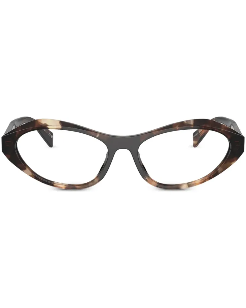 Prada Ovale Sonnenbrille in Schildpattoptik - Braun Braun