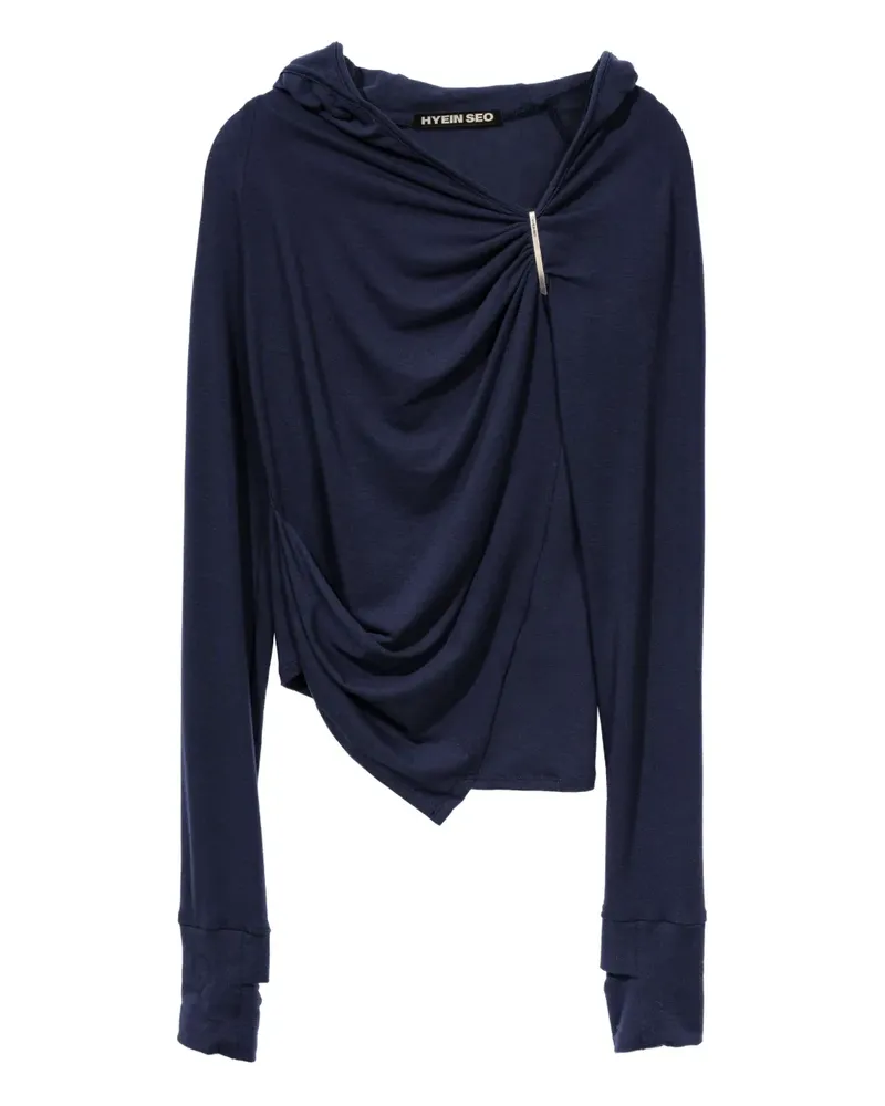 Hyein Seo Drapiertes Oberteil mit Kapuze - Blau Blau