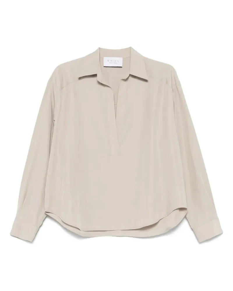 Kaos Bluse mit klassischem Kragen - Nude Nude