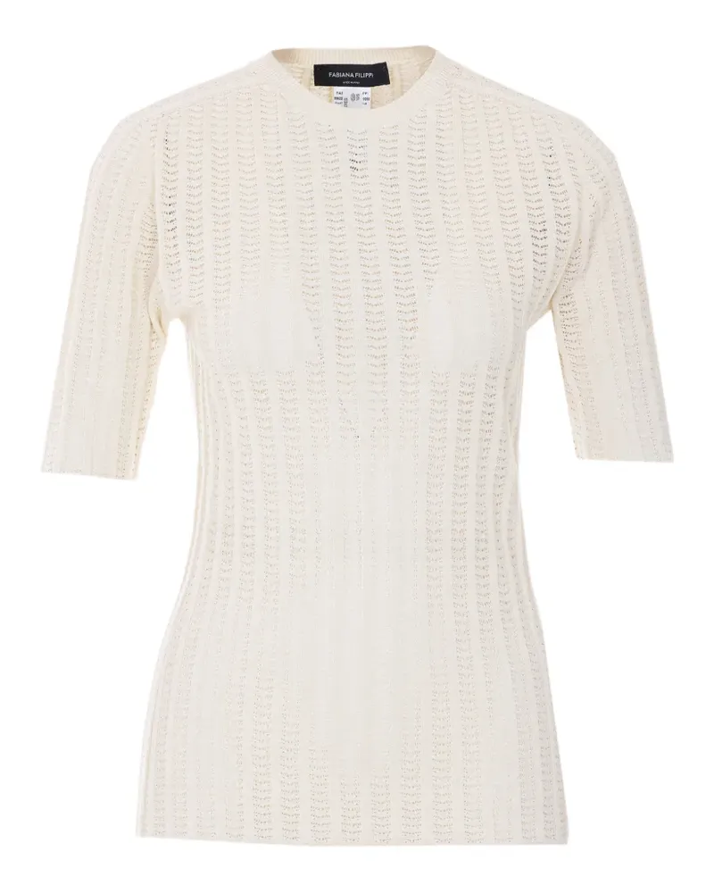 Fabiana Filippi crew-neck short-sleeve T-shirt - Nude Nude