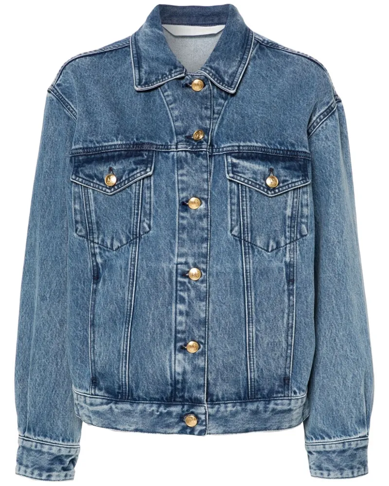 Palm Angels Bestickte Jeansjacke - Blau Blau