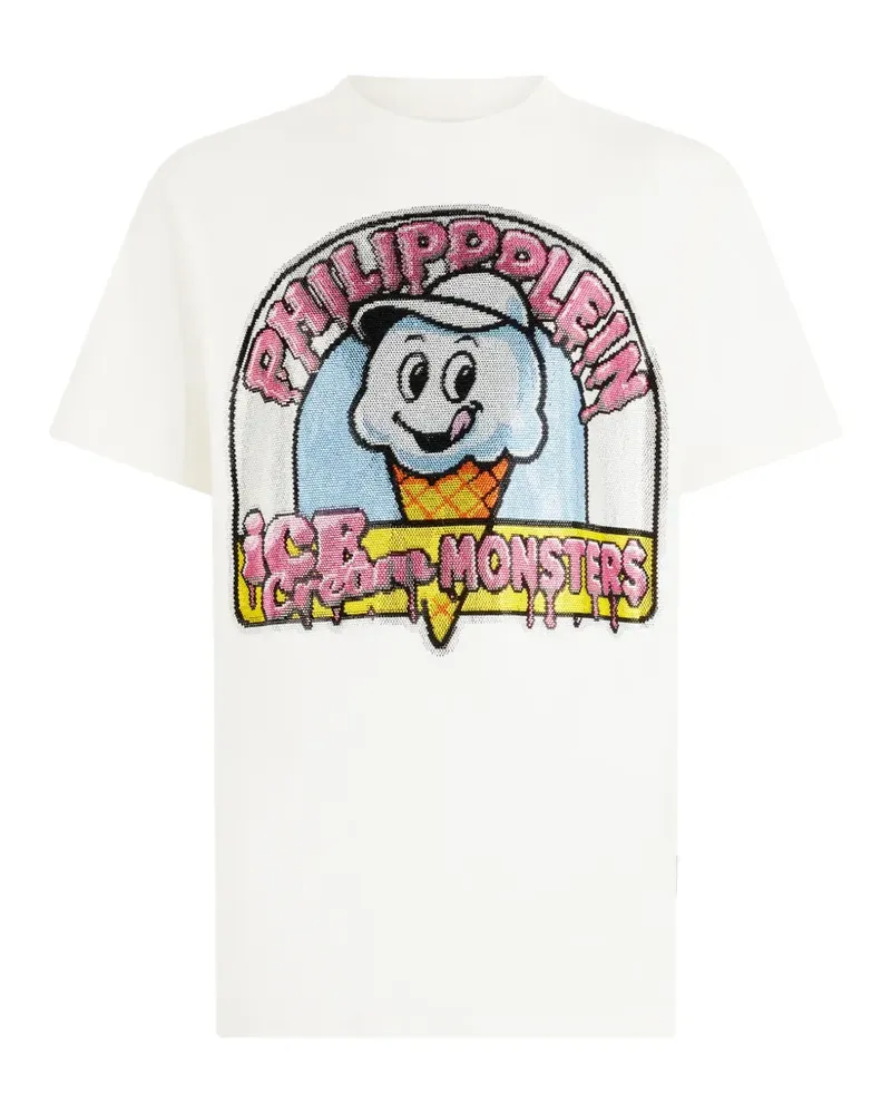 Philipp Plein T-Shirt mit rundem Ausschnitt - Weiß Weiß
