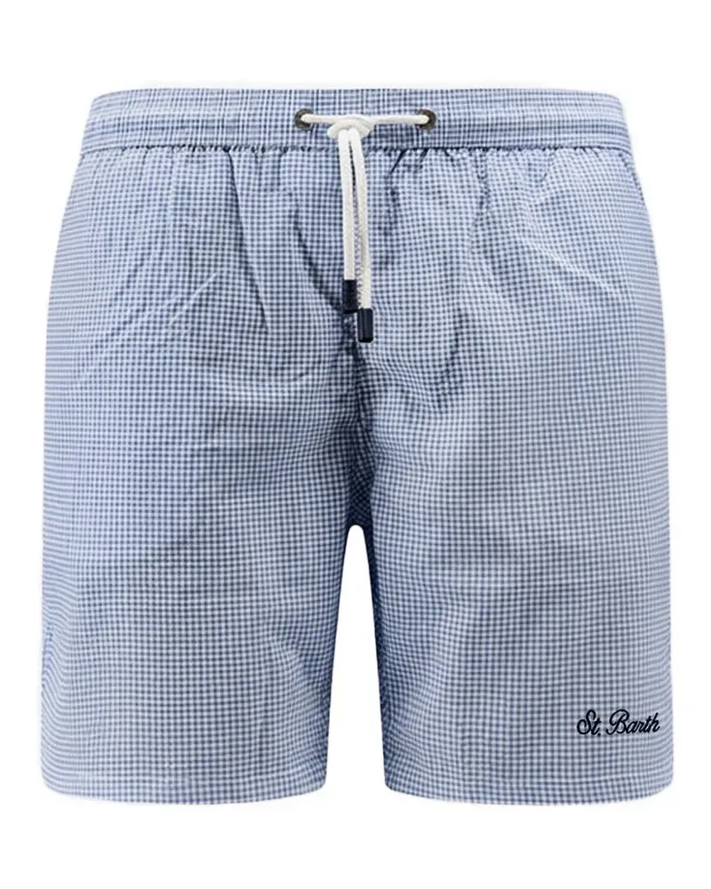 MC2 Saint Barth Paimos check drawstring swim shorts - Blau Blau