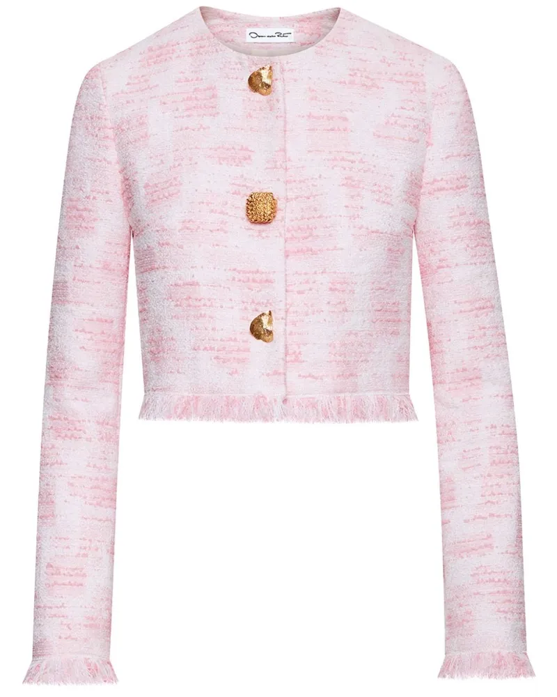 Oscar de la Renta Texturierte Tweed-Jacke - Rosa Rosa