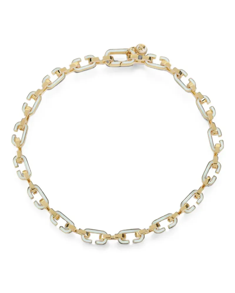 Casablanca Paris enamel-detail chain-link necklace - Gold Gold