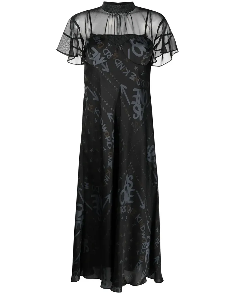 Sacai x Eric Haze Kleid mit Logo-Print - Schwarz Schwarz