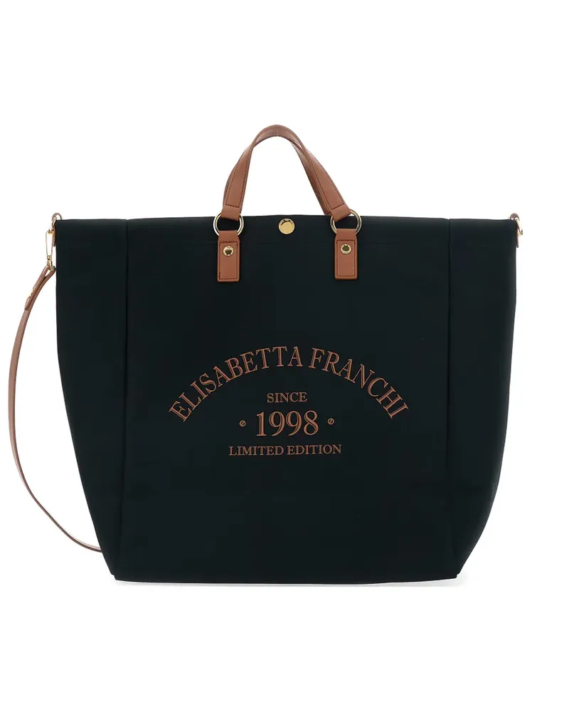 Elisabetta Franchi logo appliqué tote bag - Schwarz Schwarz