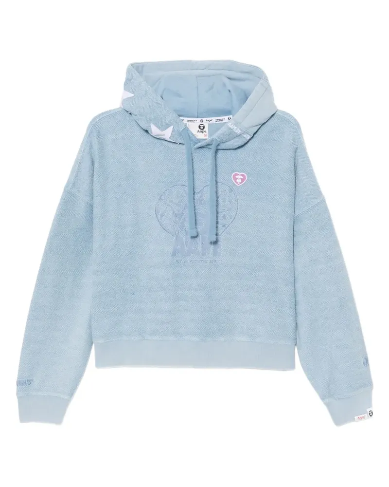 BAPE Hoodie mit Logo-Stickerei - Blau Blau