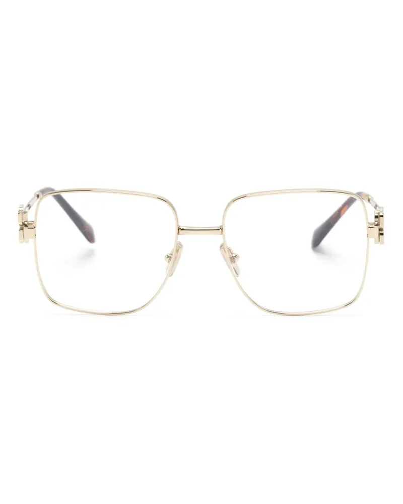 Miu Miu Eckige Brille mit Logo - Gold Gold