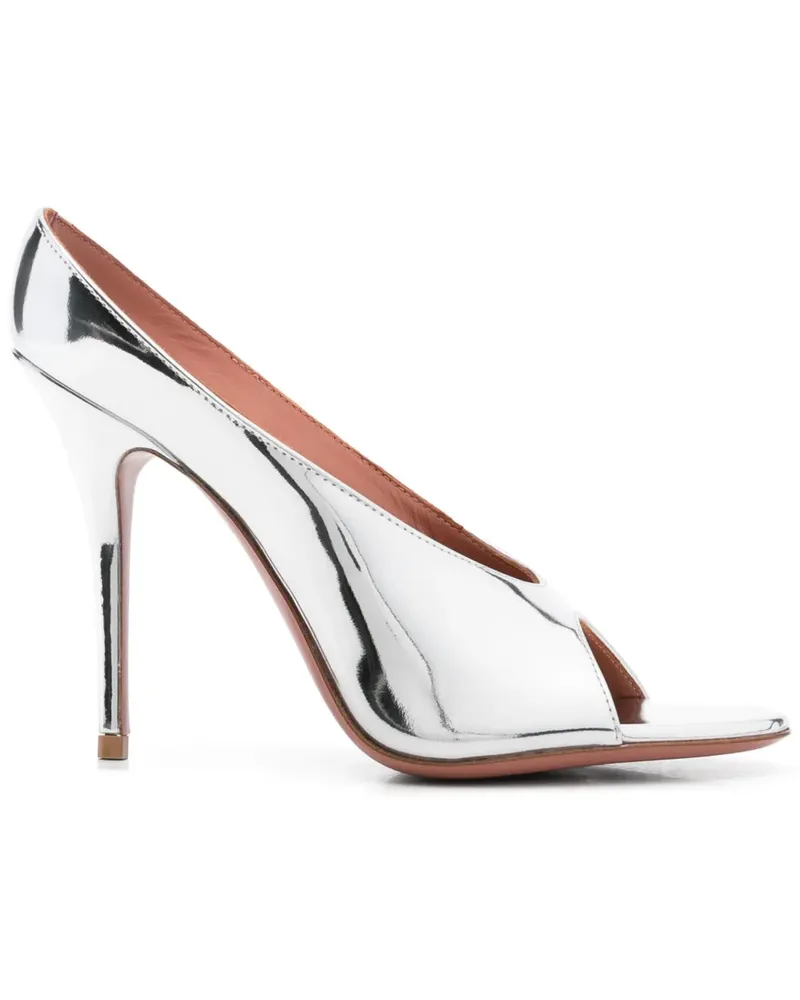 Amina Muaddi Anok Sandalen 105mm - Silber Silber
