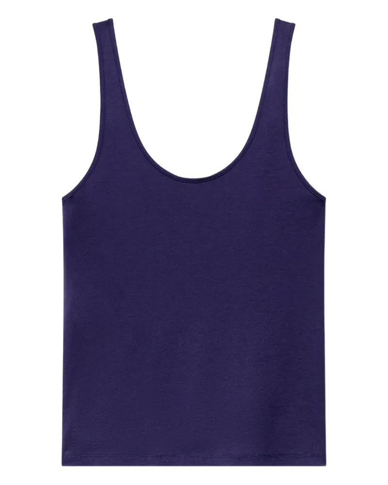 Another Tomorrow Tanktop mit U-Ausschnitt - Blau Blau