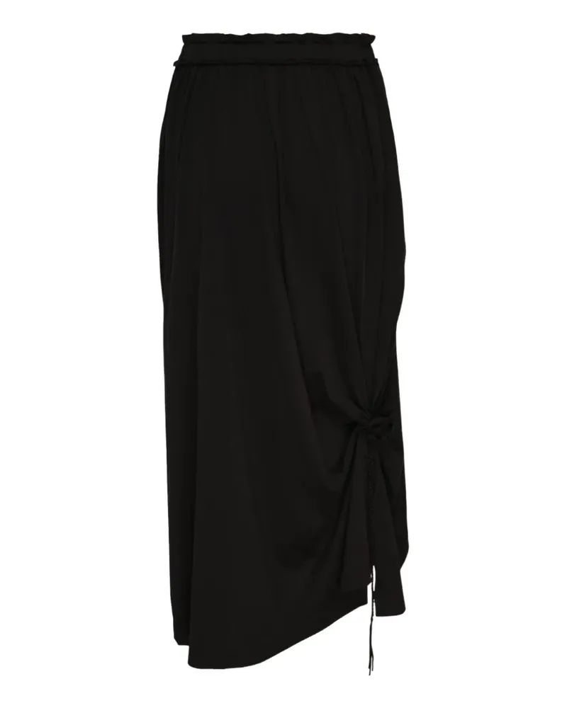 Yohji Yamamoto Asymmetrischer Midirock - Schwarz Schwarz