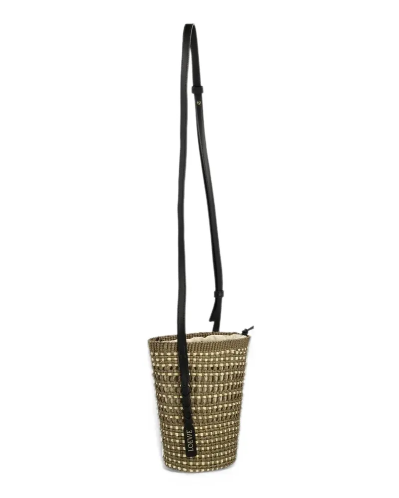 Loewe Geflochtene Tasche aus Iraca-Palme und Kalbsleder - Grün Grün