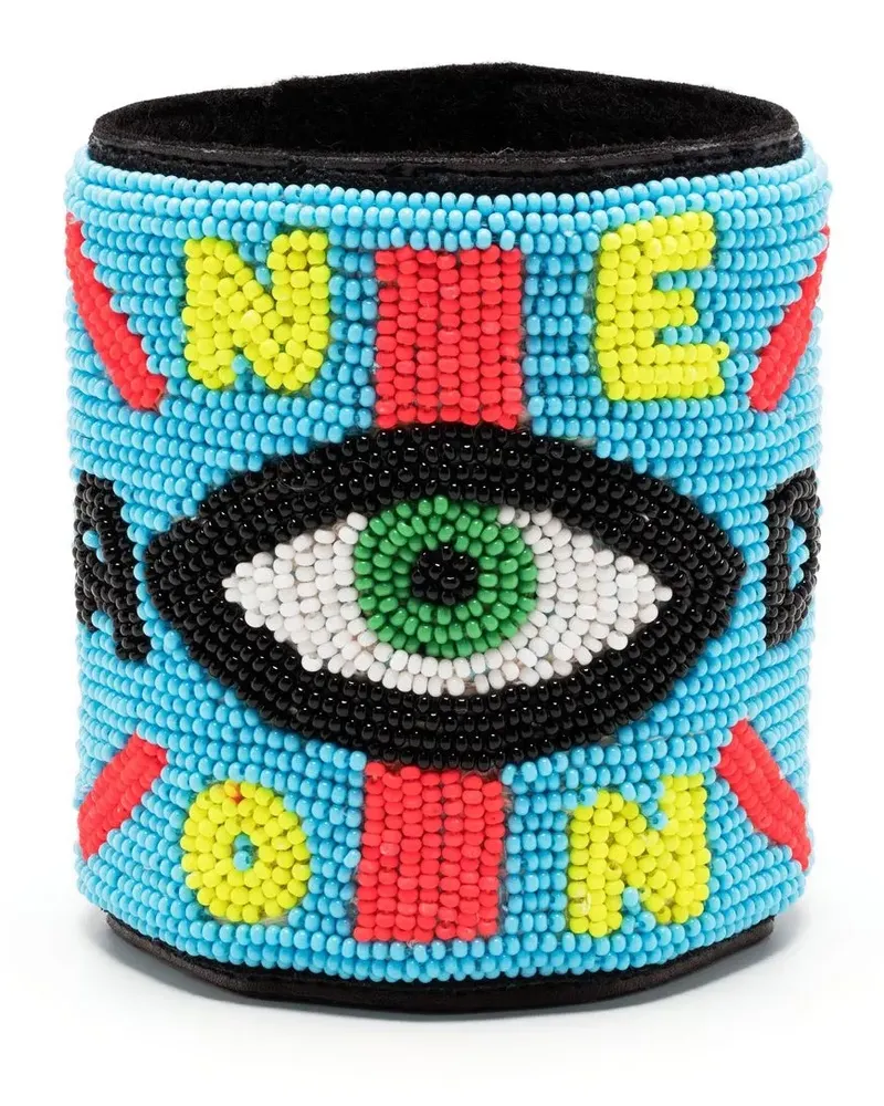Walter van Beirendonck Armband mit Augen-Motiv - Blau Blau