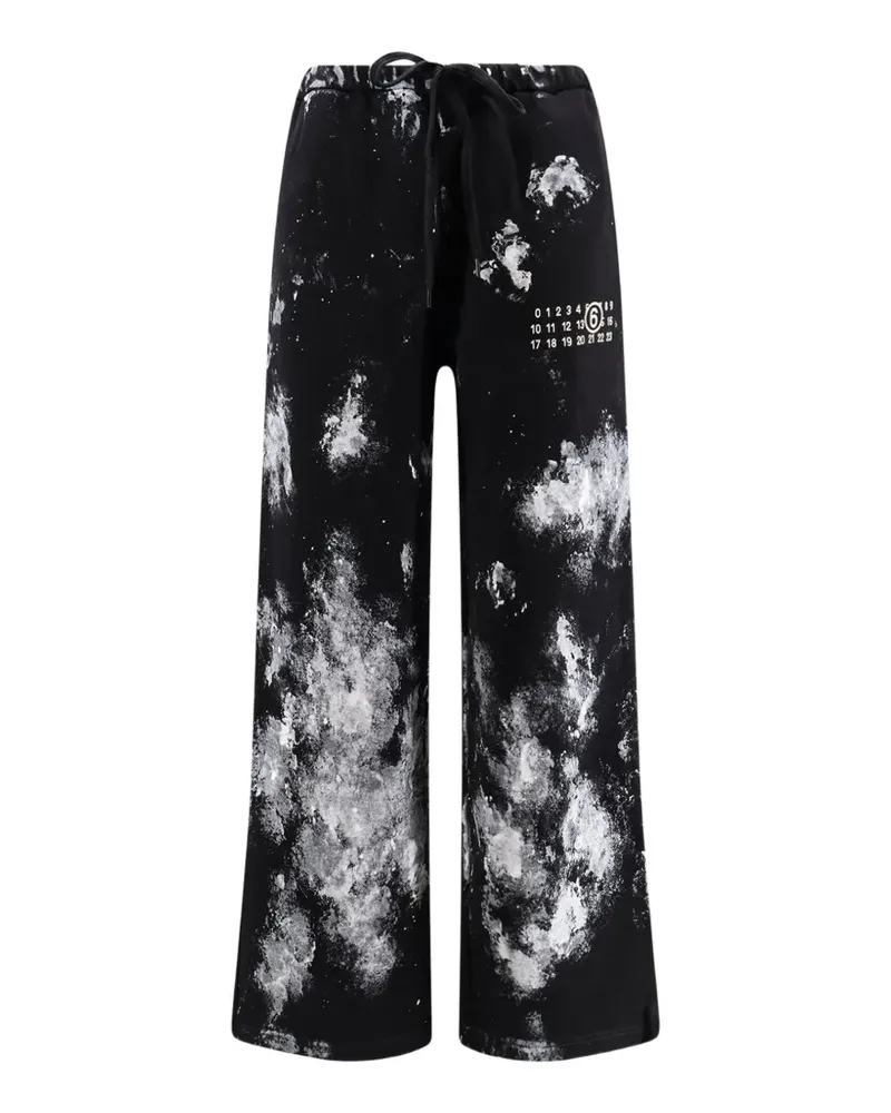 Maison Margiela paint-splatter logo-print track pants - Schwarz Schwarz